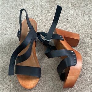 Madden Girl Black and Brown Platform Sandals